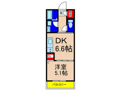 グラナーデ高野台(1DK/3階)の間取り写真