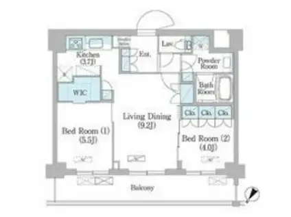 NIIYA平和台(2LDK/2階)の間取り写真