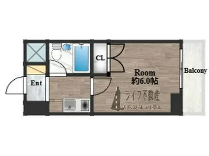 ドムールコスモス布施(1K/3階)の間取り写真