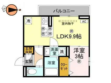 ドリーム庄町II(1LDK/1階)の間取り写真