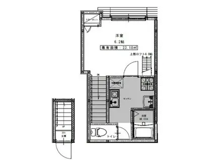 BRILLIANT(1K/2階)の間取り写真