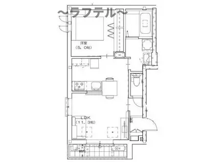 MONICA VERDE(1LDK/1階)の間取り写真