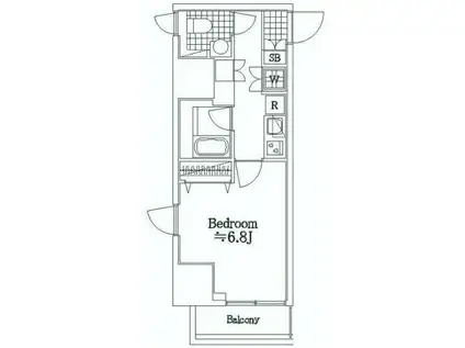 スパシエ八王子クレストタワー(1K/5階)の間取り写真