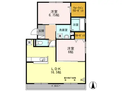 グランディオ(2LDK/2階)の間取り写真