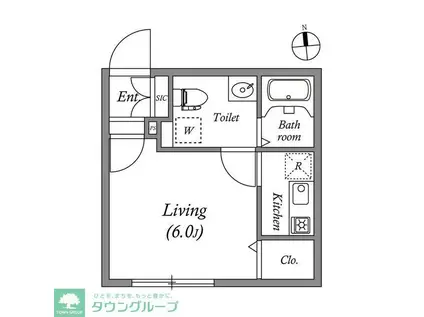 ブランシェ鷺ノ宮(1K/2階)の間取り写真