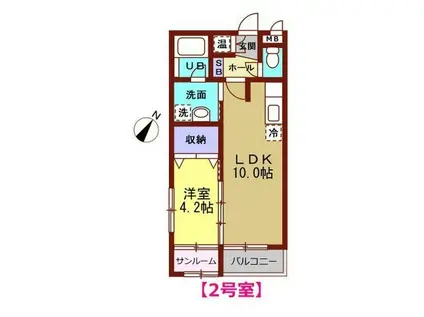 コメットK(1LDK/1階)の間取り写真