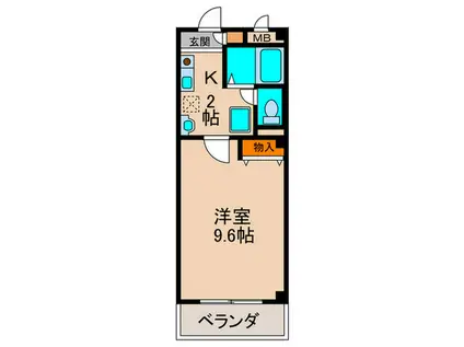 THE SQUARE(1K/4階)の間取り写真