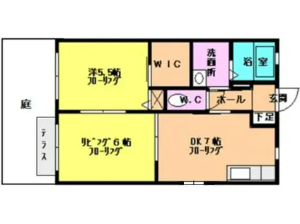 セルクル(2DK/2階)の間取り写真