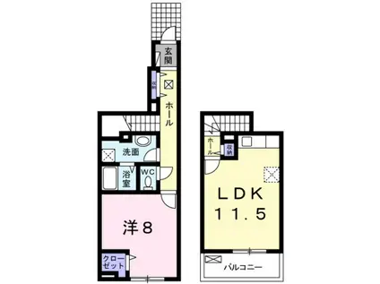 メゾン・ボヌール(1LDK/1階)の間取り写真