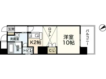 AVANZAR-K(ワンルーム/5階)の間取り写真