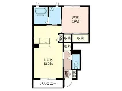 クレールメゾン(1LDK/1階)の間取り写真