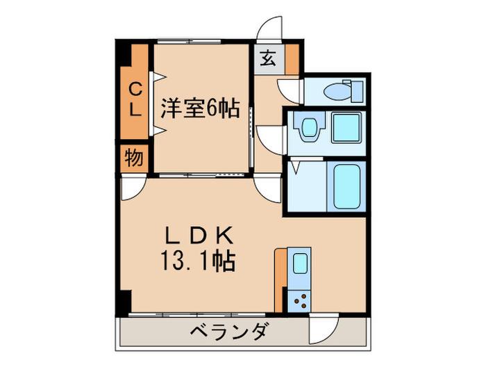 RADIANT(1LDK/4階)の間取り写真
