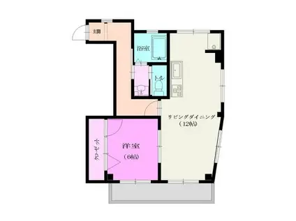 ハイツイワサキ(1LDK/2階)の間取り写真