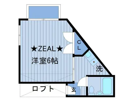 ハイム山下(1K/2階)の間取り写真