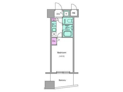 アーバネックス戸越銀座(1K/10階)の間取り写真