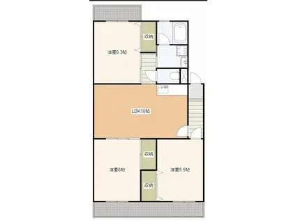 ファミール(3LDK/1階)の間取り写真