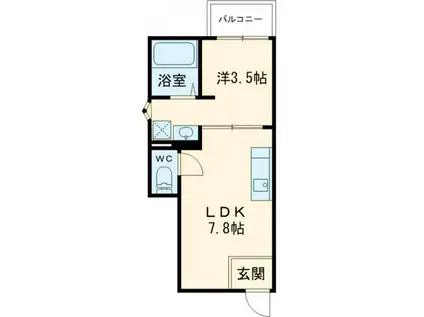 ルミエール(1LDK/1階)の間取り写真