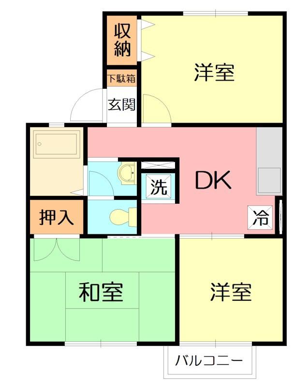 ハイツ須藤I(3DK/2階)の間取り写真