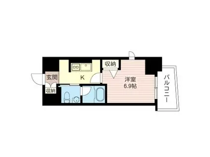 グランメール東新宿(1K/10階)の間取り写真