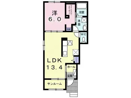 サンエアリーA(1LDK/1階)の間取り写真