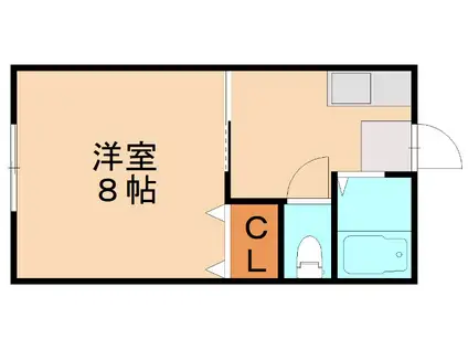 アンビション高須(1K/2階)の間取り写真