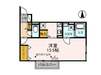 リビングタウン文京 C(ワンルーム/2階)の間取り写真