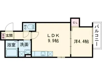 D PORTA BLOOM(1LDK/1階)の間取り写真