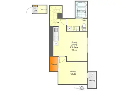 HAUS新中野(1LDK/3階)の間取り写真