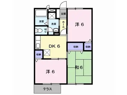 アネックス徳吉III(3DK/1階)の間取り写真