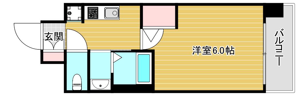 エステムコート難波ウエスト-SIDEVIグラッド(1K/2階)の間取り写真