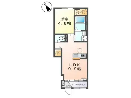 FIRST(1LDK/1階)の間取り写真