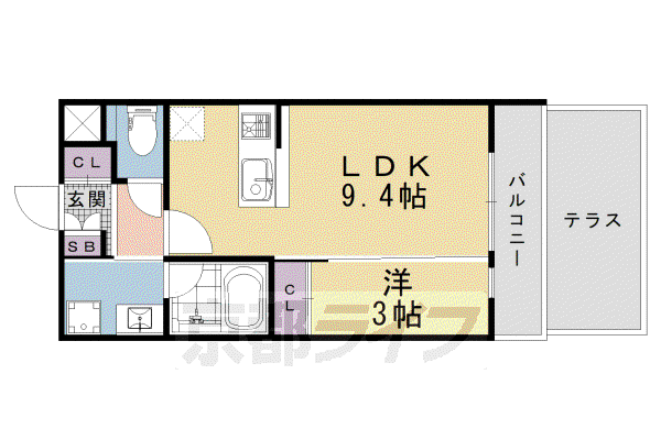 ESTRUTHKYOTOII(1LDK/1階)の間取り写真