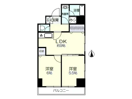 メリータウン蔵前(2LDK/6階)の間取り写真