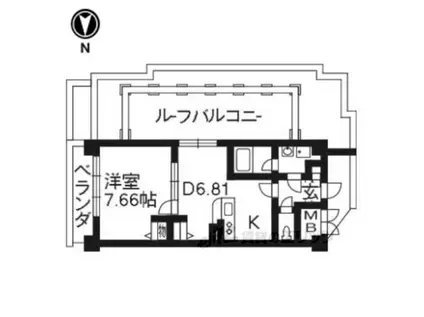 コンフォーレ栗栖野(1LDK/6階)の間取り写真