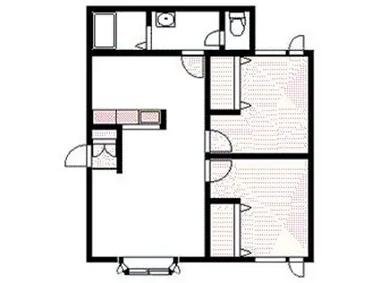 リラ東川二番館(2LDK/2階)の間取り写真