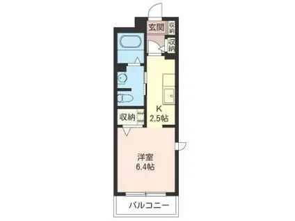 ハイツタートルヒルA(1K/2階)の間取り写真