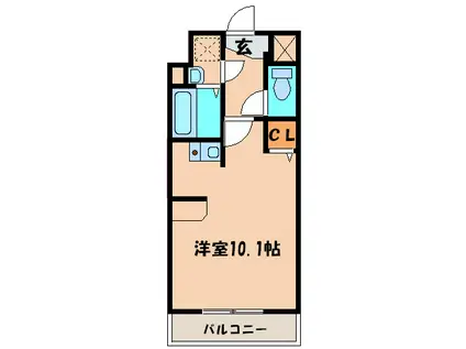 クレアーレ大野城(ワンルーム/6階)の間取り写真