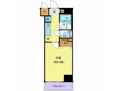 エステムプラザ神楽坂ノースレジデンス(1K/4階)の間取り写真