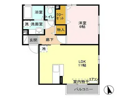 サリチェ(1LDK/2階)の間取り写真