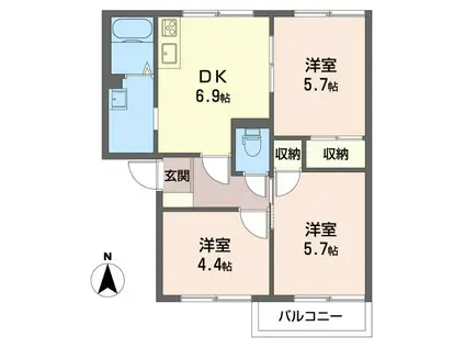 フレグランス江南(3DK/2階)の間取り写真