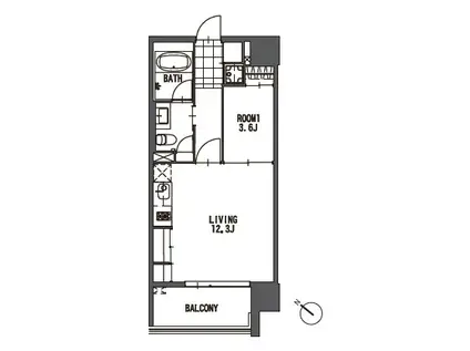 THE LINDOS(1LDK/5階)の間取り写真