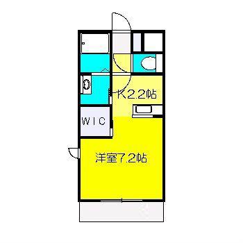 グランソレイユ 二子(1K/2階)の間取り写真