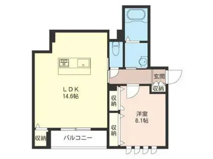 グレイス・スイC(1LDK/1階)の間取り写真