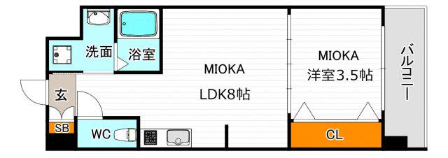 FDS NOVA(1LDK/7階)の間取り写真