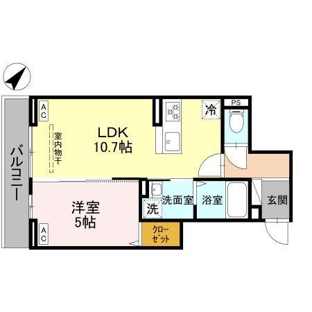 ノーブルラフィネ蕨(1LDK/2階)の間取り写真