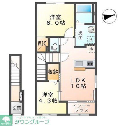 リョウエン(2LDK/2階)の間取り写真