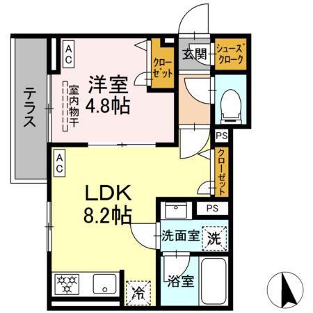 セレスティア前野町(1LDK/2階)の間取り写真
