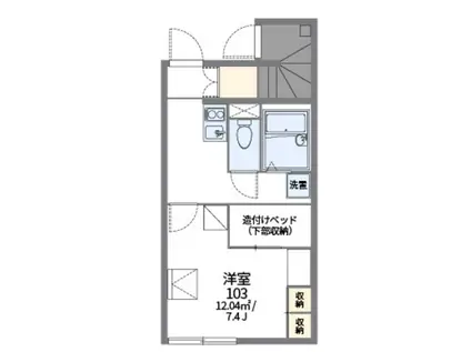センターウエストI(1K/1階)の間取り写真