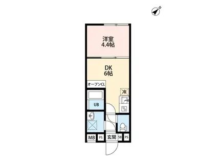 BIBLIO MEGURO ビブリオ メグロ(1DK/3階)の間取り写真