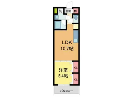 LA DOUCEUR西宮北口(1LDK/2階)の間取り写真
